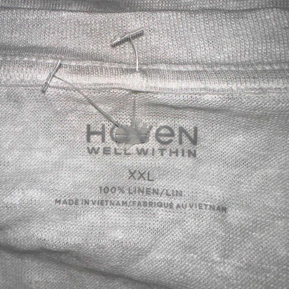 Haven Well Within $78 Linen Jersey V-Neck Tee White Womens XXL NEW - Picture 7 of 7